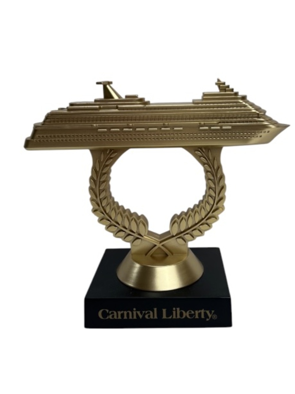 Carnival Liberty Ship on a Stick Trivia Trophy